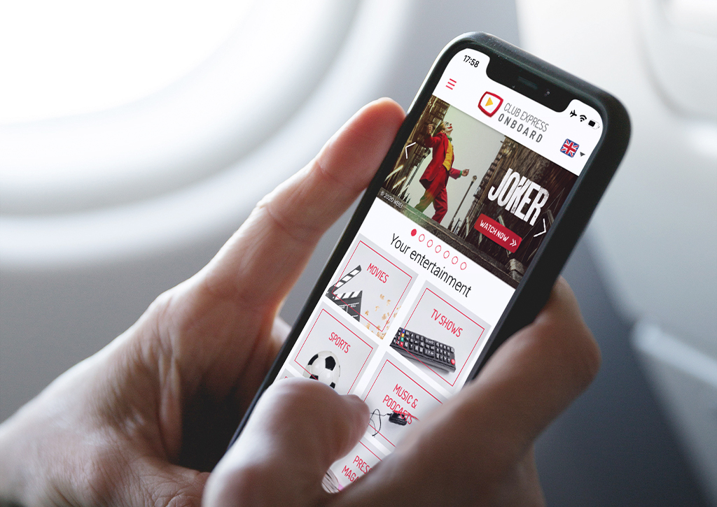 Pantalla del Club Express Onboard de Iberia Express en un smartphone con la opción de ver Joker.