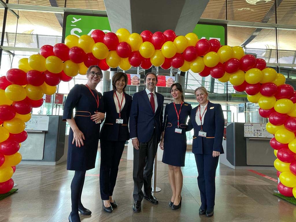 Javier Sánchez-Prieto, presidente de Iberia en la reinauguración de los vuelos a Washington.