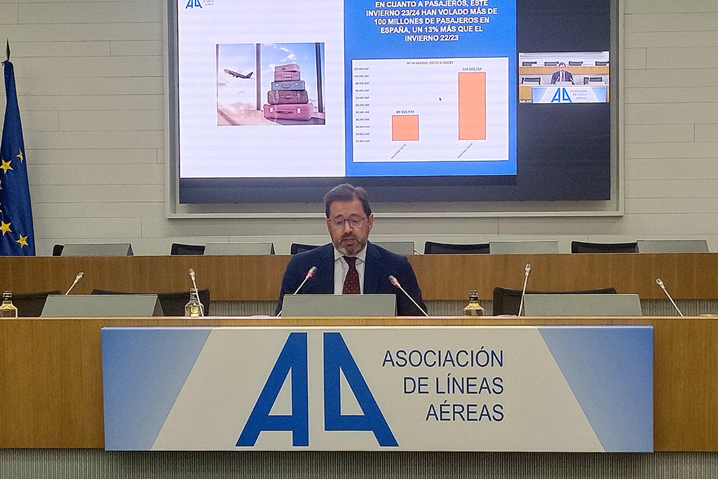 Javier Gándara, presidente de Ala presenta las perspectivas para el verano 2024 de las aerolíneas en España.