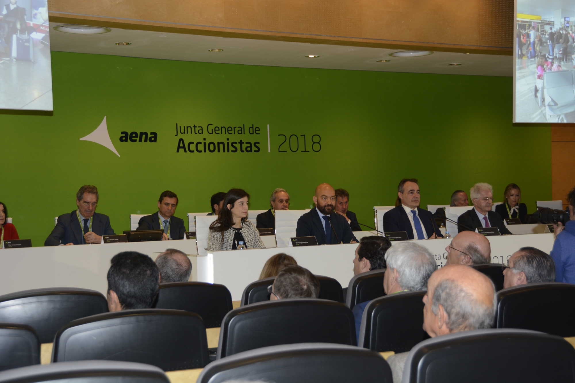 la junta de accionistas de Aena se celebró en el aeropuerto Madrid Barajas y ninguno de los accionistas puso reparos a la gestión realizada.