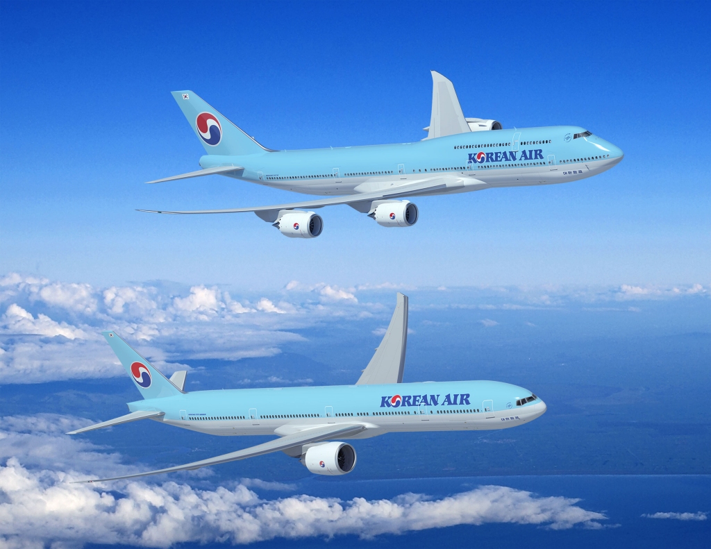 Boeing 747-8 y B-777-300ER de Korean Air