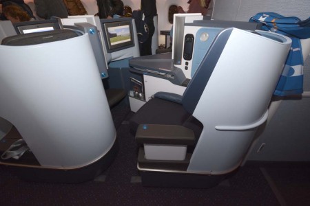 Asientos de clase business del Boeing 787 de KLM.