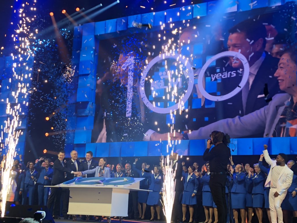 Celebración de los 100 años de KLM en Amsterdam.