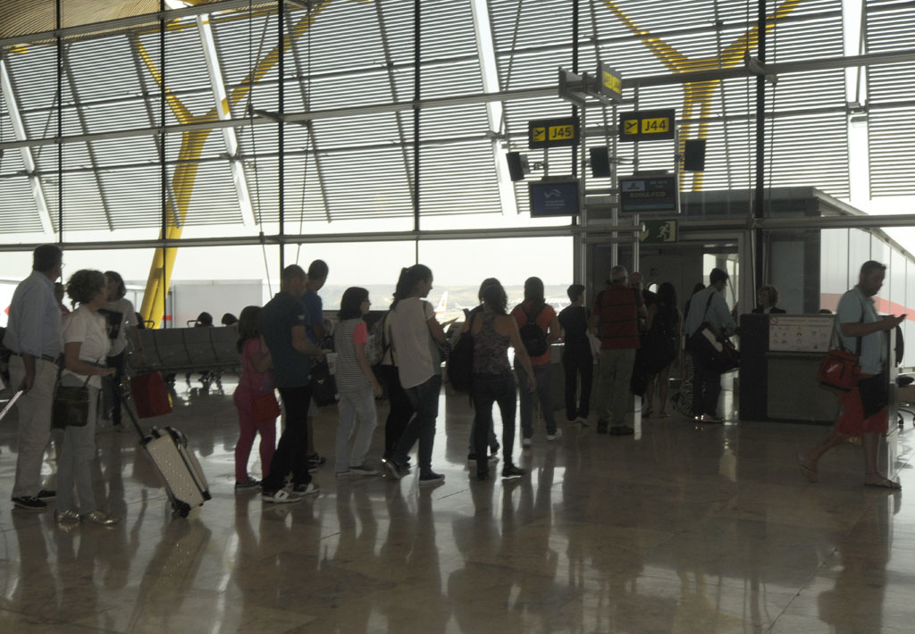 Embarque en el aeropuerto de Madrid Barajas