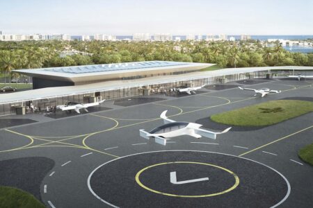 Aspecto que ofrecerán los vertipuertos de Lilium en los que trabaja Ferrovial.