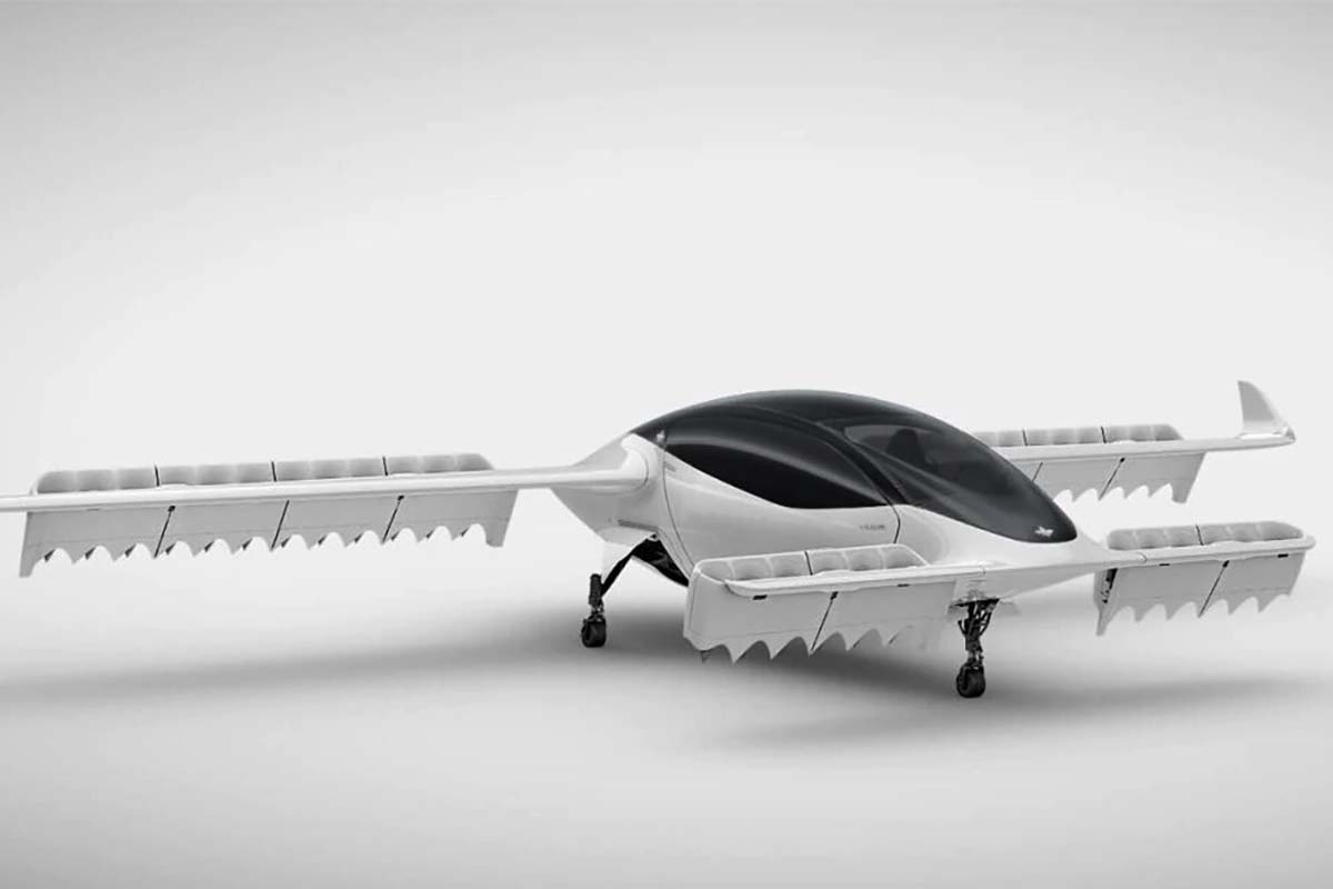 Imagen del Lilium Jet en la que se aprecian los soportes de los motores / flapss que fabricará Aernnova.