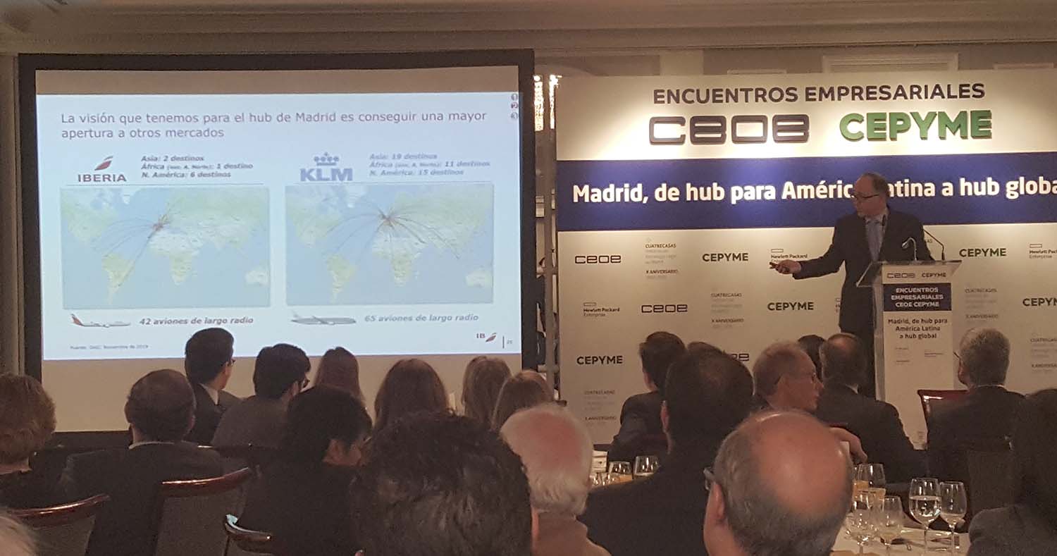 Luis Gallego durante su intervención en los Encuentros Empresariales de CEOE y CEPYME.