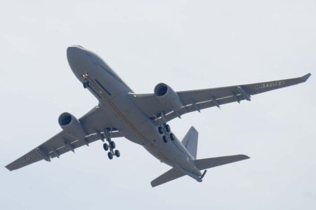 A330MRTT del Ejército del Aire francés durante sus pruebas previas a su entrega en Getafe.