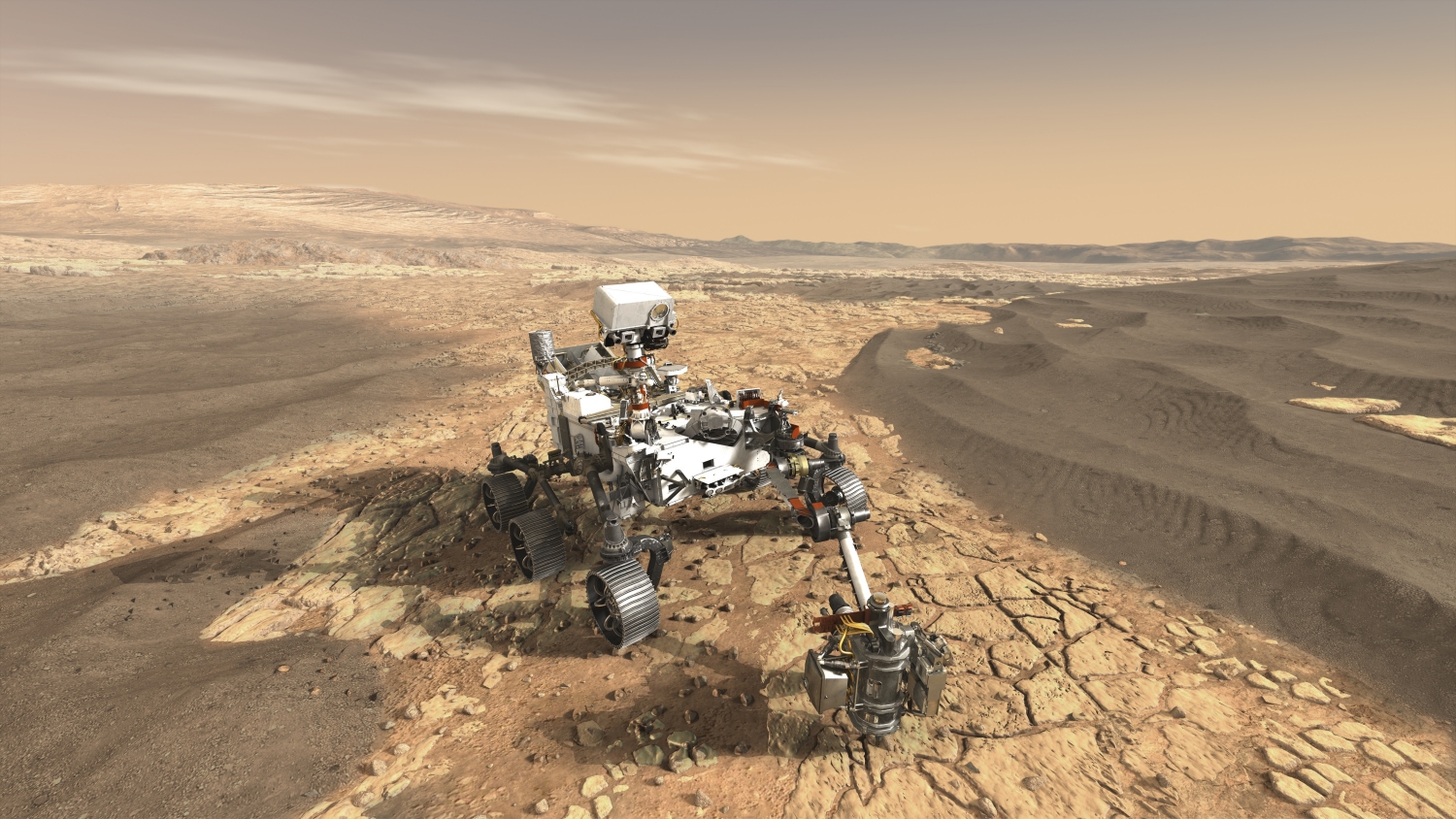 La msiión Mars 2020 incluye un rover que se espera funcione durante al menos un año marciano en el cráter Jezero.