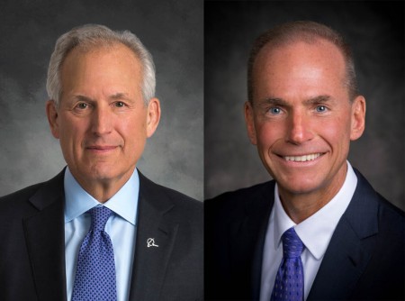 Jim McNerney (izquierda) y Dennis A. Muilenburg (derecha)