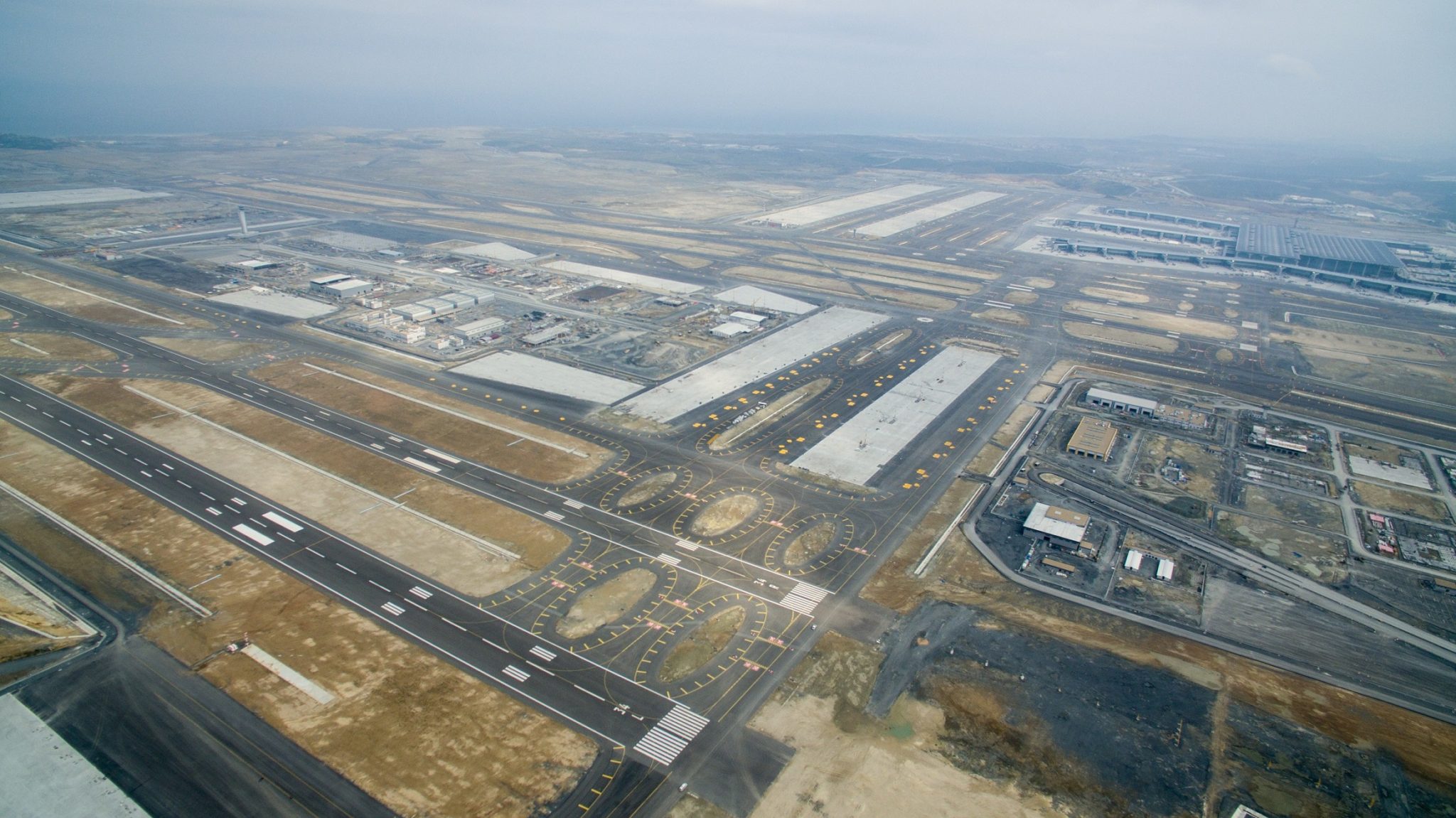 Vista aérea del nuevo aeropuerto de Estambul.