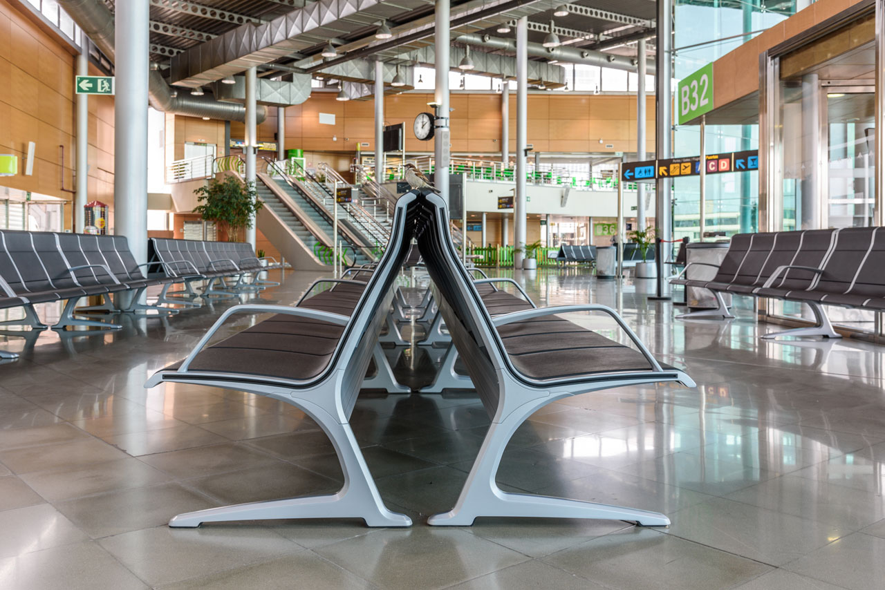 El aeropuerto de Palma de Mallorca sin pasajeros.