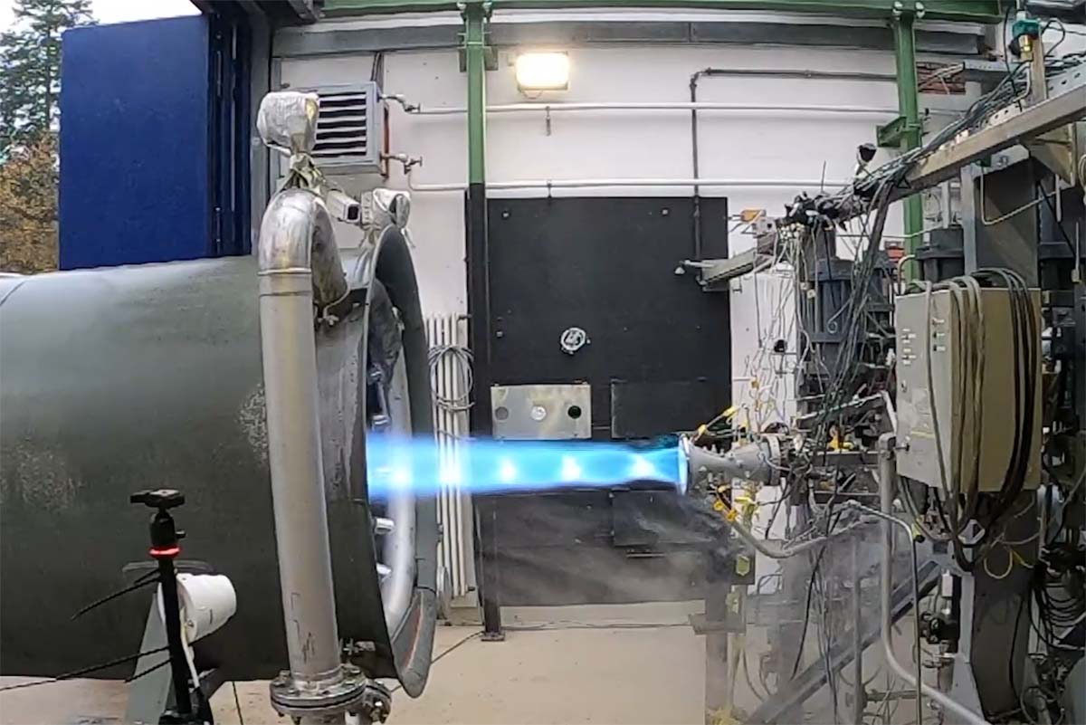 Prueba de uno de los sistemas de propulsión que está desarrollando Pangea Aerospace.