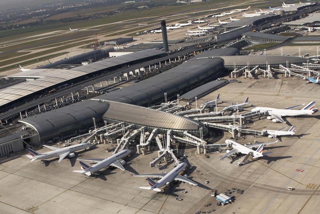Vista aérea del aeropuerto de París Charles de Gaulle.