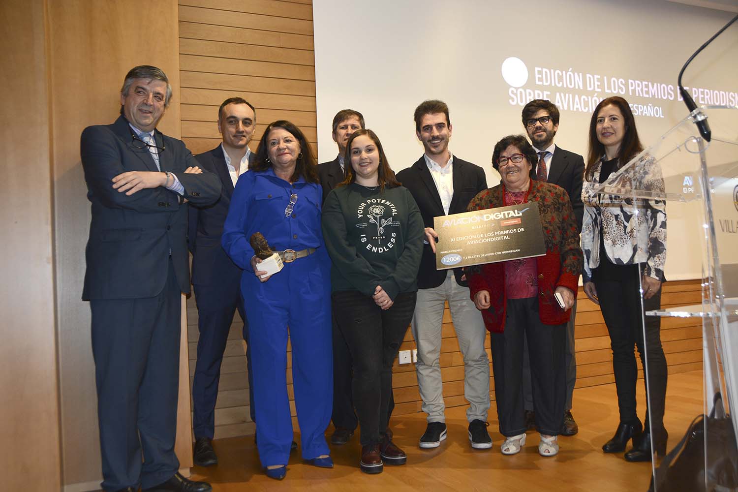 Premiados y patrocinadores de la edición 2019 del premio de Aviación Digital.