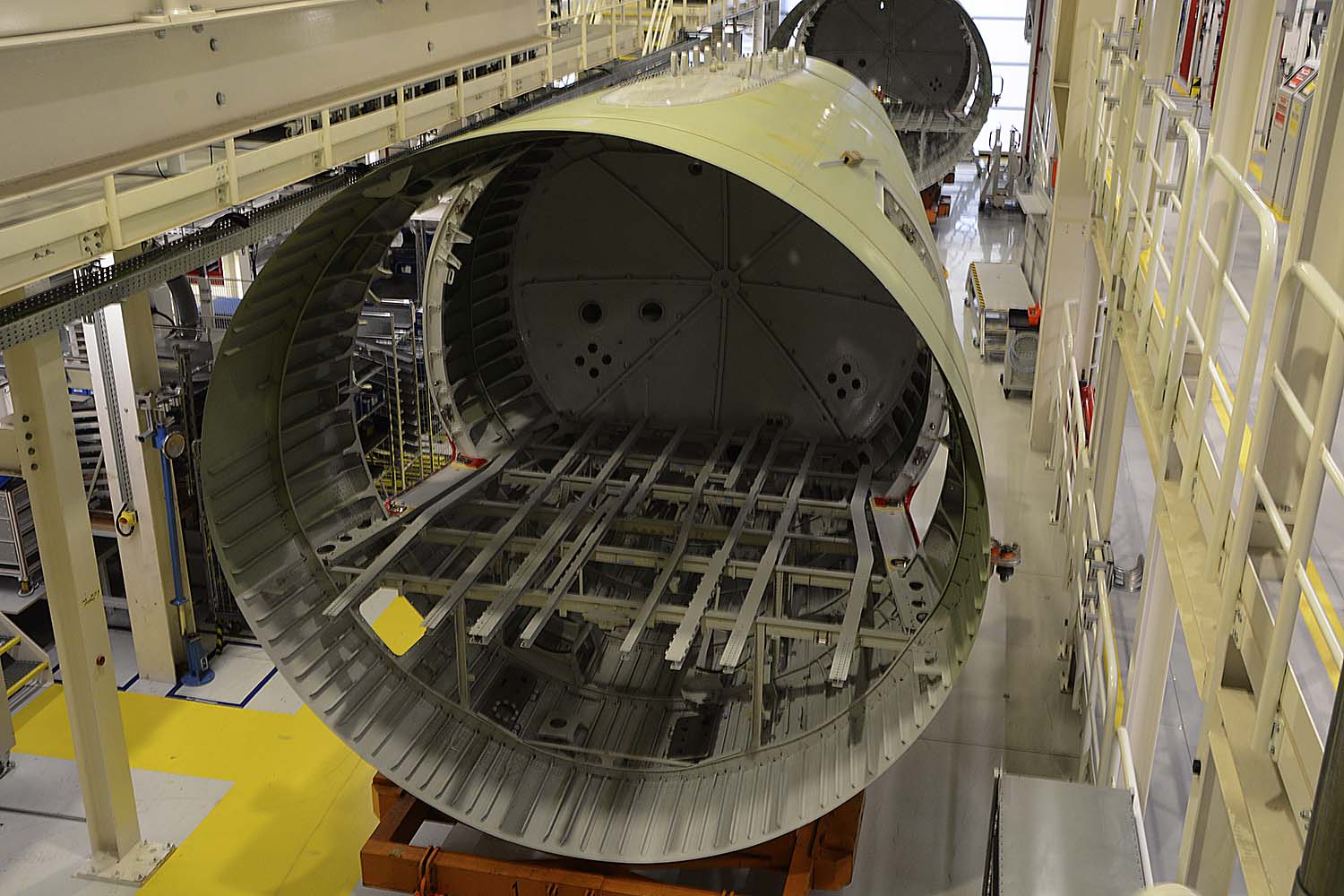 Cadena de producción de fuselajes de Airbus A321 en Finkenwerder.