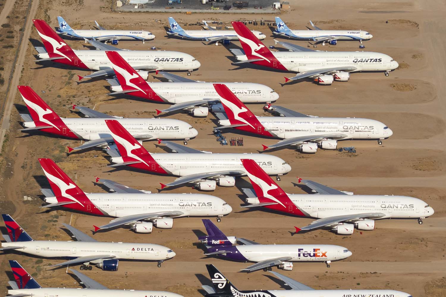 Ocho de los Airbus A380 de Qantas a la espera de mejores tiempos,