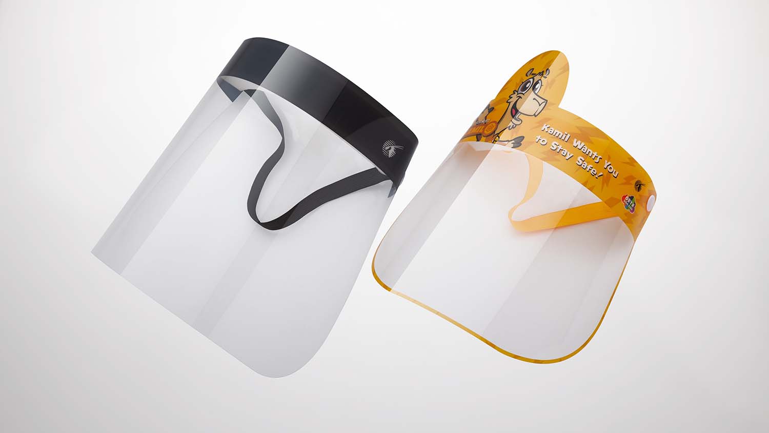 Máscaras faciales que Qatar Airways ofrece a sus pasajeros.