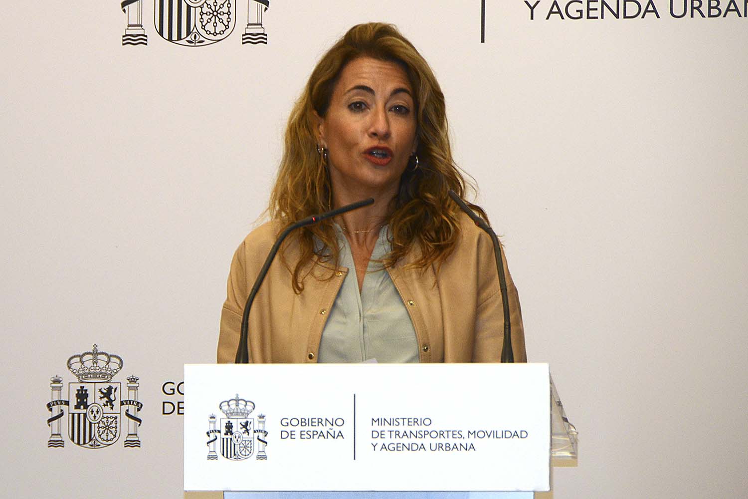 Raquel Sanchez ministra de Transportes durante su intervención.