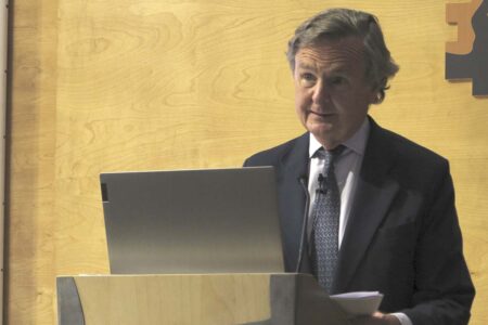 Ricardo Martí Fluxá, presidente de TEDAE durante su intervención.