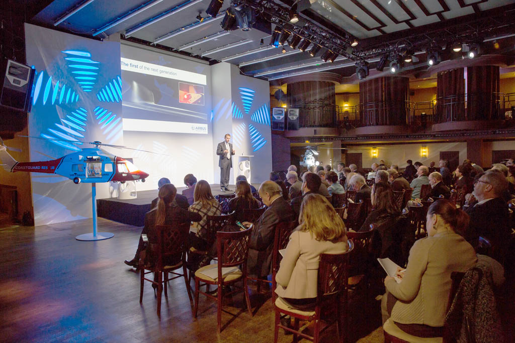 Rueda de prensa de Guillaume Faury, presidente de Airbus Helicopters en París para presentar los resultados de 2014.