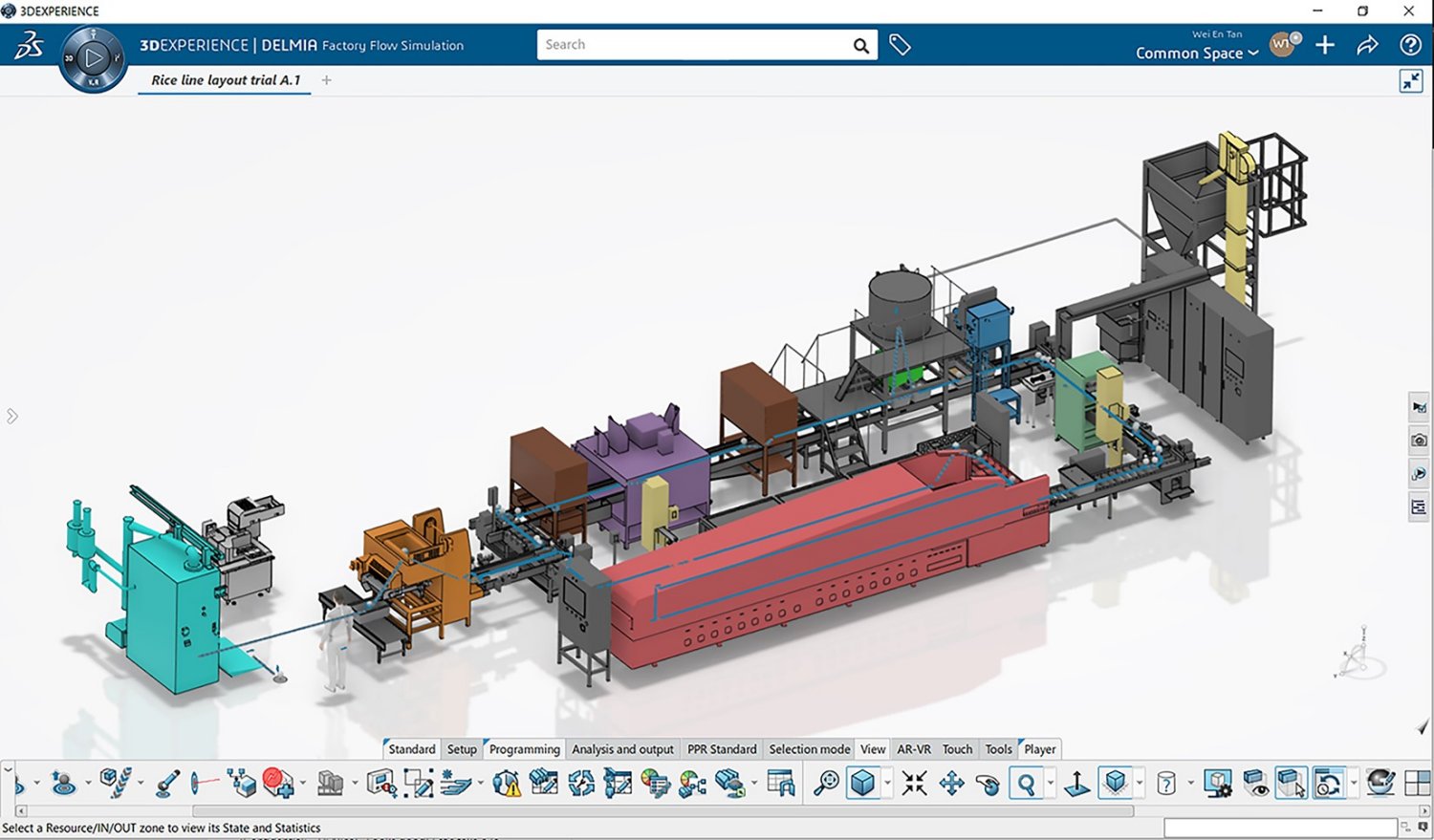 Captura de pantalla de Dassault Systems de la cocina virtual de SATS.