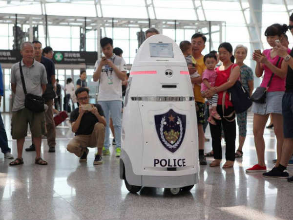 Un anbot en el aeropuerto de Shenzhen.
