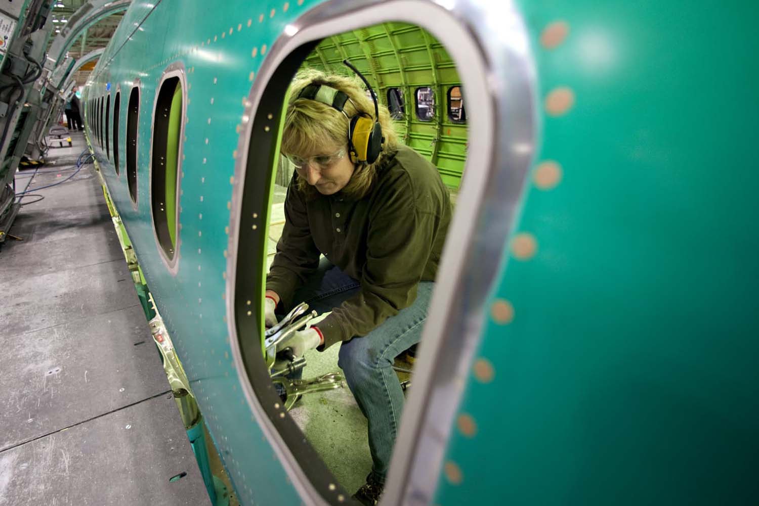 Producción de fuselajes del Boeing 737 en Spirit AeroSystems.