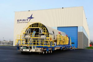 Secciónn del fuselaje del Airbus A350 producida por Spirit Aerosystems.