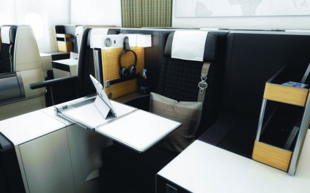 Asientos de clase business de los Boeing 777 de Swiss.