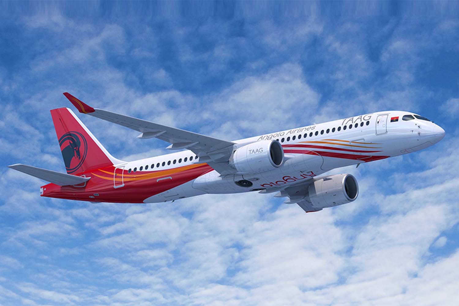 Airbus A220 con colores de TAAG