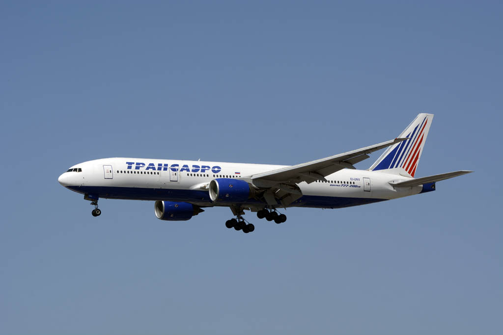 Uno de los nueve Boeing 777-200ER de Transaero.
