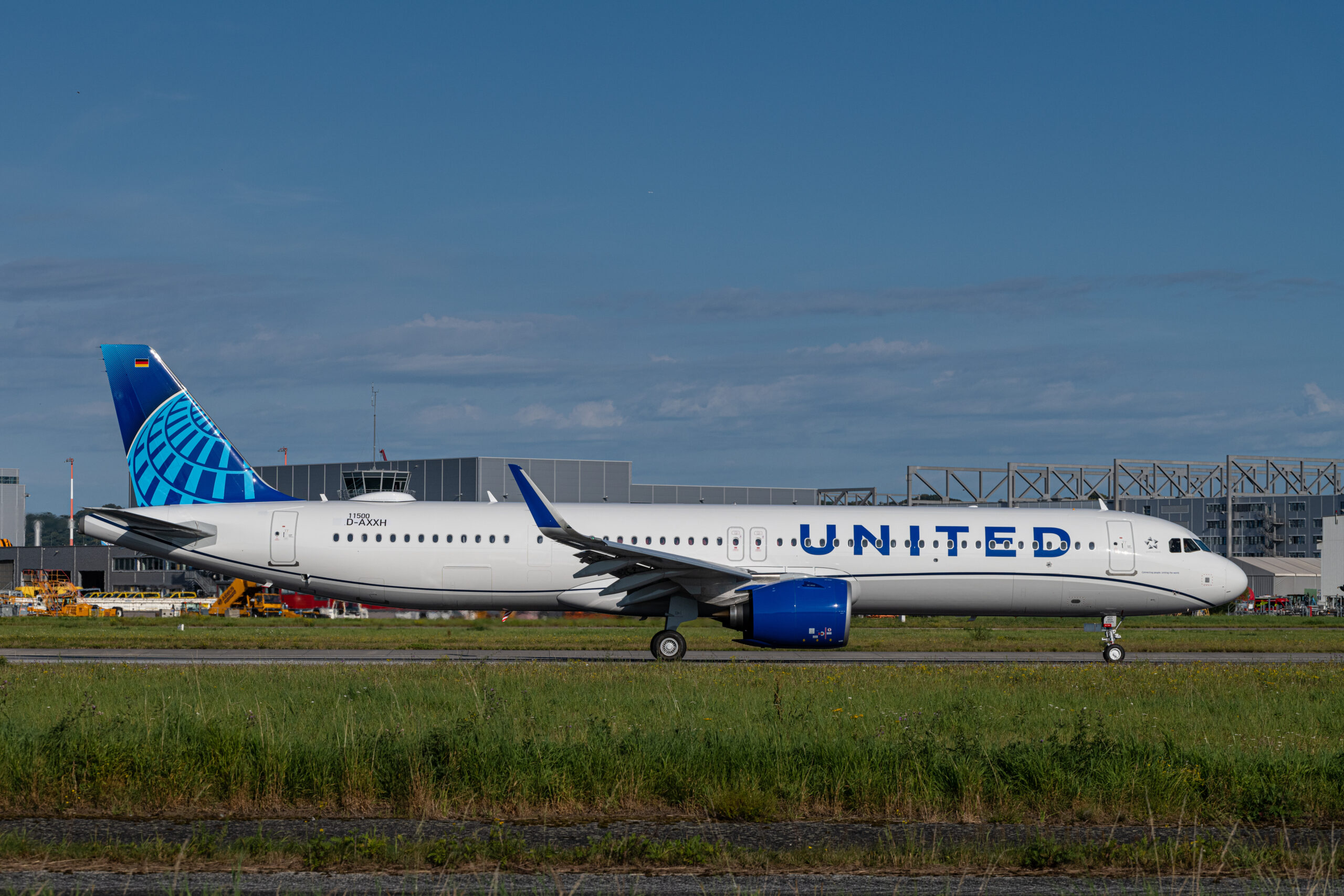 Uno de los primeros Airbus A321neo de United antes de su entrega.