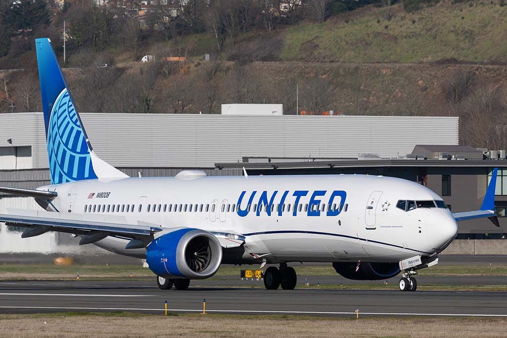 Boeing 737 MAX de United Airlines.