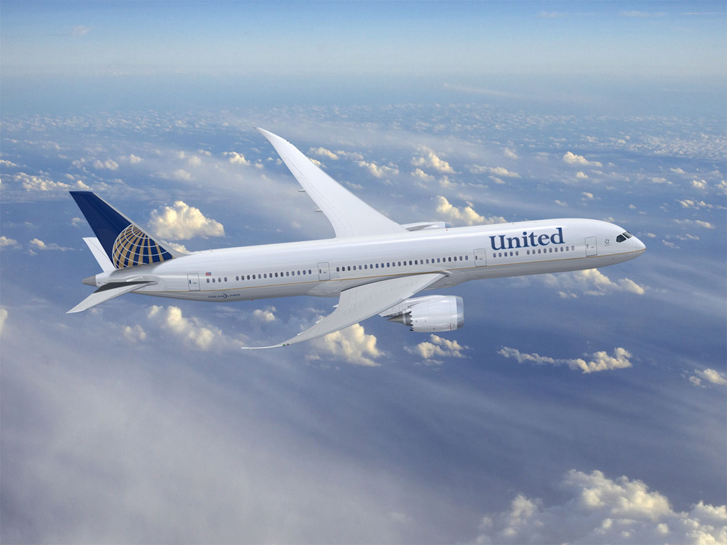 Boeing 787 con colores de United