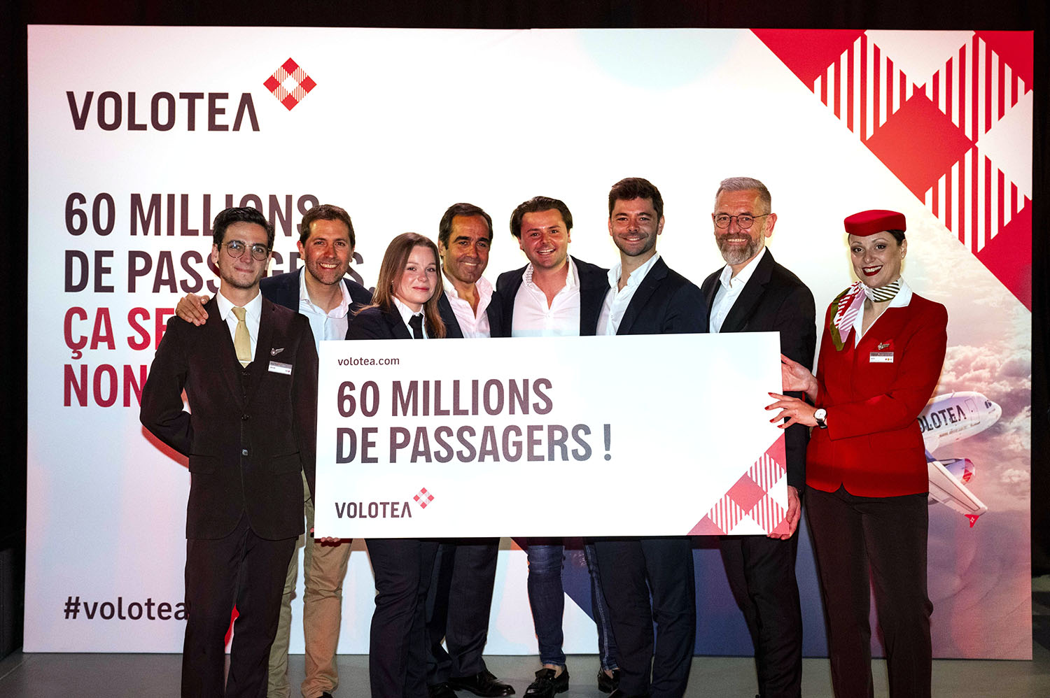Celebración de los 60 millones de viajeros de Volotea.