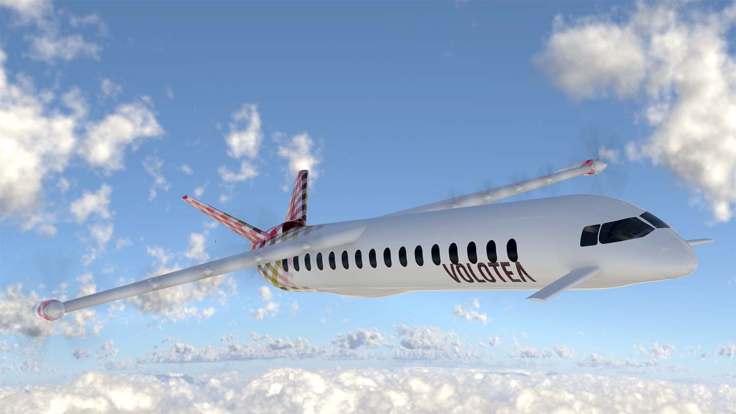 Así podría ser el avión eléctrico-híbrido en el que Volotea colabora con Dante Aeronautical.