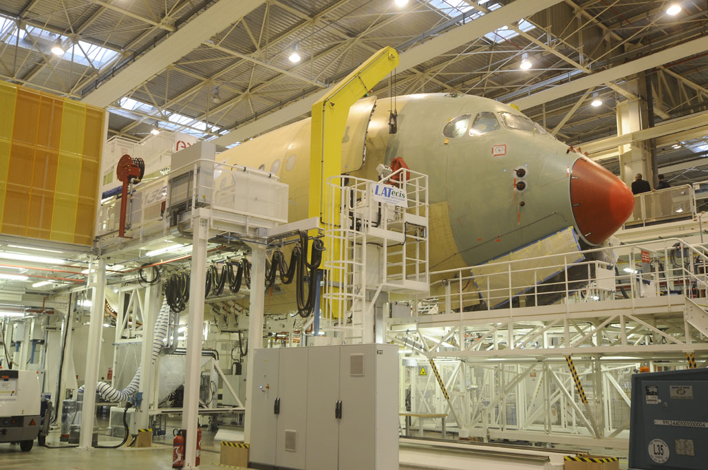 Célula de ensayos estáticos del Airbus A350