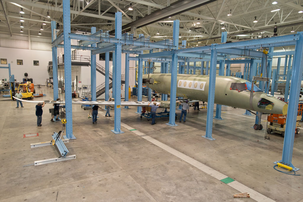 Unión de alas y fuselaje en el Cessna Citation Latitude