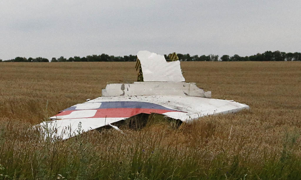 Fragmento de la cola del Boeing 777 9M-MRO