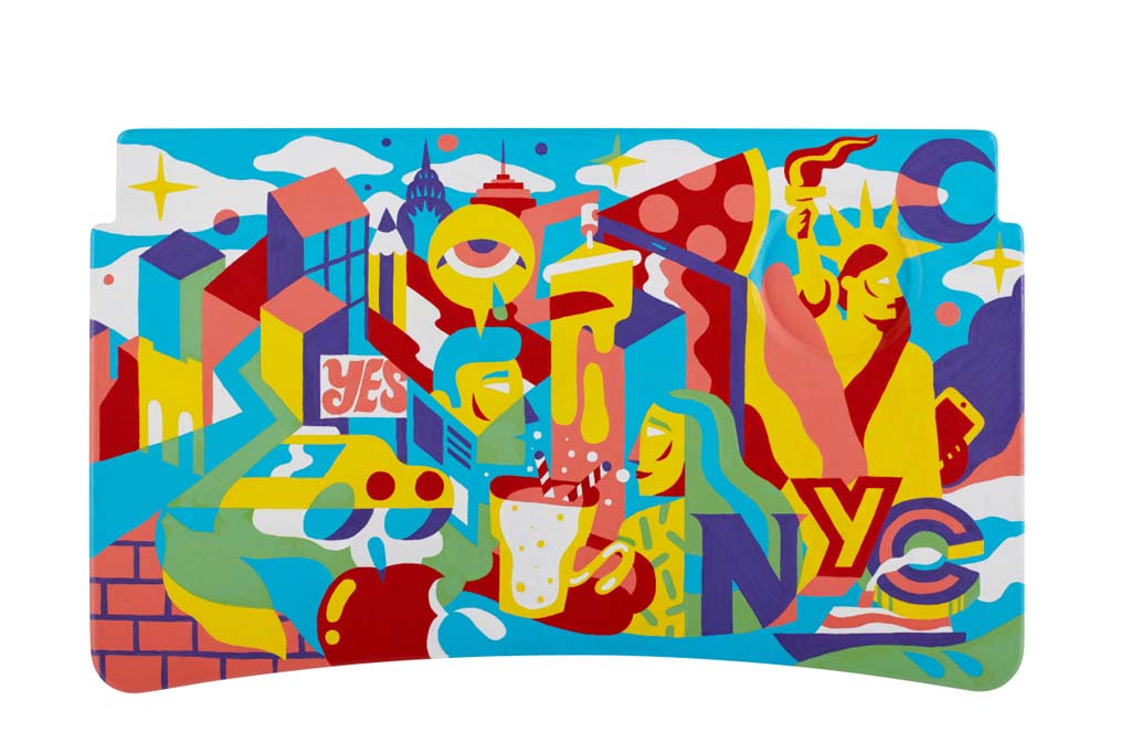 Pedro Campiche (Nueva York) – Pedro nos da una mirada fresca de Nueva York, re-imaginando el horizonte icónico de la ciudad a través de la lente del arte callejero.