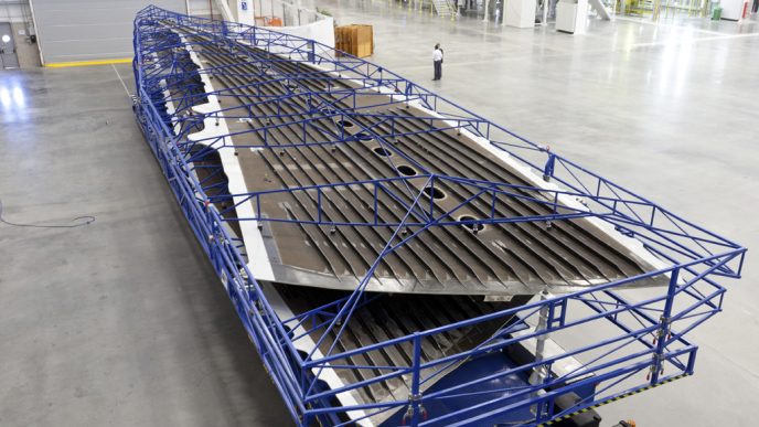 Producción en la factoría de Airbus en Illescas de componentes en materiales compuestos.