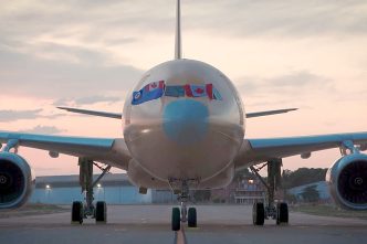 Llegada a Getafe en su vuelo de entrega del primer Airbus A330 que se convertirá a MRTT para Canadá.