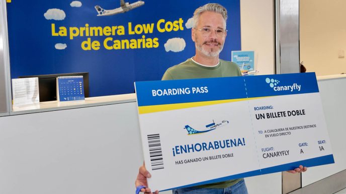 Chedey Suárez, el pasajero 5 millones de Canaryfly.