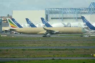 El A350-1000 msn723 fue entregado a Ethiopian Airlines el 1 de agosto. En la foto poco después de salir de la cadena de montaje.