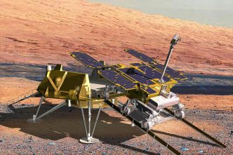 Así será el descenso de Rosalind Franklin a la superficie de Marte en 2030.