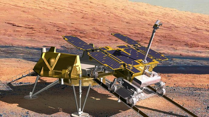 Así será el descenso de Rosalind Franklin a la superficie de Marte en 2030.