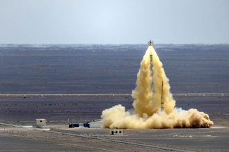 Prueba del sistema de escape de la cápsula china Mengzhou.