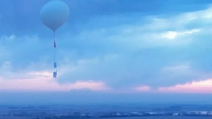 Imagen del ministerio de Defensa británcio de uno de los globos usados en las pruebas.