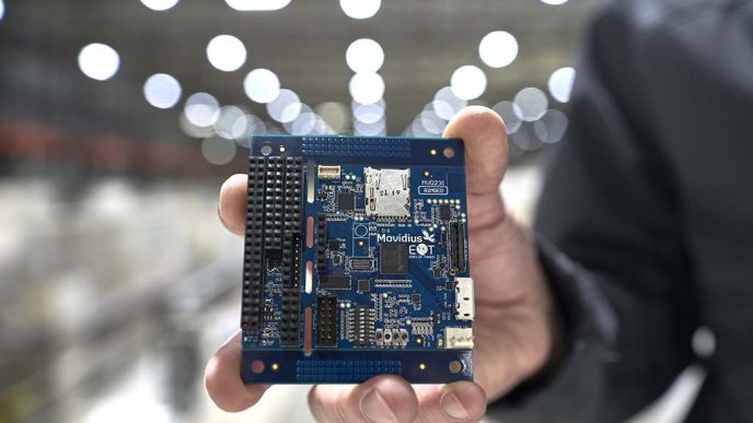 Placa de control de la inteligencia artificial del Φ-sat-1 .